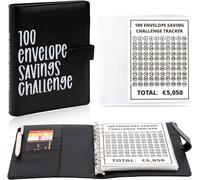 Enveloppe Budget, Classeur Budget, A5 Cahier Budget Pochette Budget, Defi Budget 100 Enveloppe Challenge Budget D'économiser 5 050 €, Planner Budget Pochette Economie Budget Planificateur (Noir)