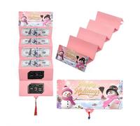 Enveloppe cadeau de Noël avec pompon, 10 emplacements pour cartes de Noël avec enveloppes, porte-cartes surprise, enveloppe d'argent, carte cadeau de vacances pour fête de Noël, cadeaux festifs, rose
