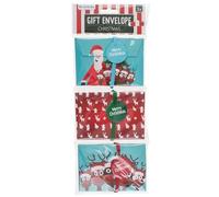 Enveloppe, cadeau de Noël, pour don d'argent, exauceur de vœux, au motif d’élan, dans les couleurs bleue et rouge