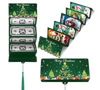 Enveloppe cadeau pour Noël, porte-cartes surprise pour les fêtes avec 10 fentes, enveloppe DIY facile à assembler, porte-cartes en carton portable et durable pour les cadeaux du Père Noël (vert)