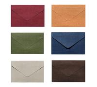 Enveloppe CarréE Lot de 50 enveloppes triangulaires texturées en lin, papier coloré, for invitation mariage, carte vœux, marron, rouge vin, 105 x 70 mm Pour Vintage(Mix)
