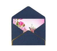 Enveloppe de carte de remerciement avec papillon et fleurs qui s'embrassent - 10,2 x 15,2 cm - Pour mariage, fête prénatale, remerciement, enterrement de vie de jeune