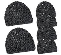Enveloppe de cheveux Tubi, 6pcs Elastic Crochet Hair Net, Soft Breathable Mesh Hair Wrap Net for Silk Press, Hair NetS pour dormir, longs cheveux bouclés droits, enveloppement de presse de soie pour