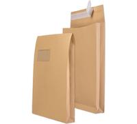 Enveloppe d'expédition MAILmedia à soufflet C4 avec fenêtre brun natron 100 enveloppes d'expédition