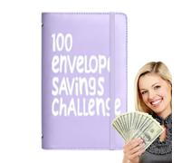 Enveloppe économique - Planificateur de de 100 jours pour économiser 5050 dollars | Classeur d'économie d'argent en papier avec enveloppes à fermeture éclair | 10,9 x 18,8 x 2,9 cm |