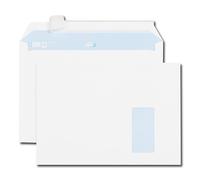 Enveloppe gpv c4 229x324mm 90g adhésive fermeture rapide sécurisée définitive fenêtre 50x100mm blanche boîte 250 unités