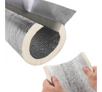 Enveloppe Isolante, Tube De Mousse D’Isolation De Tuyau, Revêtement De Tube D’Isolation De Tuyau Pré-Fendu Auto-adhésif Enveloppant De Papier D’Aluminium Pou, L 0.95m-27mm/1in-20mm