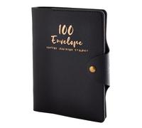 Enveloppe multifonctionnelle de 100 jours avec pages uniques pour le suivi des finances, cahier interactif d'économie d'argent, Noir , One Size