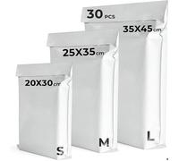 Enveloppe Plastique Expedition, 30Pcs-3 Tailles Différentes - Pochettes d'Envoi Colis Vinted, Auto-Adhésives, Résistantes