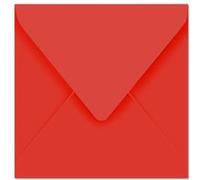 CLAIREFONTAINE Paquet de 20 enveloppes 120g POLLEN 16,5x16,5cm. Coloris Rouge corail
