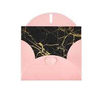 Enveloppe pour carte de remerciement marbrée noire et dorée de 10,2 x 15,2 cm pour mariage, fête prénatale, remerciement, enterrement de vie de jeune fille
