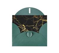 Enveloppe pour carte de remerciement marbrée noire et dorée de 10,2 x 15,2 cm pour mariage, fête prénatale, remerciement, enterrement de vie de jeune fille
