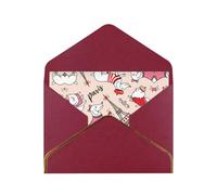 Enveloppe pour carte de remerciement Motif teckel parisien et tour Eiffel 10,2 x 15,2 cm