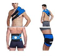 Enveloppe pour Poche de Glace Sangle pour Sac de Glace Support d'épaule pour Compresse Thérapie Chaud Froid Ceinture Lombaire Genouillère avec Sangle Ajustable (SANS Sac de glace)