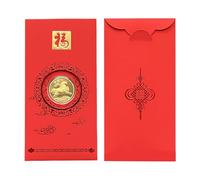 Enveloppe Rouge 2026 Année Du Cheval - Papier Sensible Au Toucher Incluant Une Pièce D'Or Commémorative | "Puissiez-Vous Réussir" Cadeau Du Nouvel An Chinois Hong Bao | Présent Pour Le Nouvel An