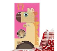 Enveloppe Rouge Chinoise - Broderie de Cheval et Pièce en Or | Pièce pour Collectionneurs | Pour Adultes Seniors Argent Billets Nouvel An Famille Amis Anniversaire Cadeau Maison