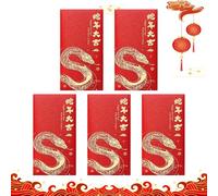 Enveloppe rouge chinoise,Enveloppe rouge chinoise mignonne,5X Année des enveloppes chinoises pour de l'argent - Année du Nouvel An chinois Enveloppes rouges 2025 pour le Nouvel An 2025 Fête du
