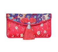 Enveloppe Rouge Chinoise - Pochettes Décoratives En Feuille Dorée | Enveloppe de Mariage Rouge avec Franges - Pour Cérémonies Familiales Fêtes du Printemps Événements d'Entreprise et Cadeaux de