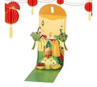 Enveloppe rouge d'argent 3D pop-up pour espèces, enveloppes rouges esthétiques d'Asie du Sud-Est, porte-cadeau créatif Nouvel An avec un design complexe, porte-monnaie festif pour la fête du