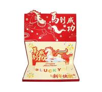Enveloppe rouge pliable pour l'année du cheval 2026, décoration de festival du printemps, sacs Hongbao de poche porte-monnaie (style CA)