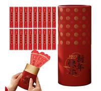 Enveloppe rouge serpent - Seau enveloppe rouge avec tube de loterie, réunion annuelle d'entreprise du Nouvel An | Accessoires de loterie Enveloppes rouges festives Lunar Money pour les