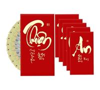 Enveloppe rouge vietnamienne - Lunar Fest Moneyset, Matte Envelope | Premium Prosperity Blessing Packet Design Series, Grand Tet Fortune Giftcover Craft Ensemble Prosperity Set pour 2026 Tetpack