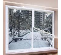 Enveloppe Thermique 136 x 112 cm pour Protection Contre Le Froid Ensemble Kit Isolation Thermique Sans Percage Réutilisable pour Porte et Fenêtre Patio Intérieur, Blanc