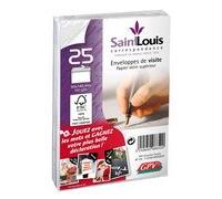 Enveloppe visite gpv saint louis papier vélin blanc 100g 90x140mm adhésive fond gris étui 25 unités