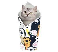 Enveloppement auto-adhérent pour chat - Tapis de toilettage en polyester 50 x 50 cm, harnais calme anti-fuite, enveloppe de contrôle anti-rayures pour la coupe | Couper les ongles Nettoyage des oreill