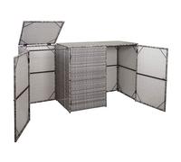 Poubelle Mendler Enveloppement pour 3 poubelles HWC-E25, polyrotin 2x120l gris