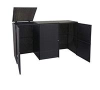 Enveloppement pour 3 poubelles HWC-E25, polyrotin 2x120l noir Noir