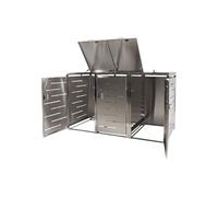 Enveloppement pour 3 poubelles HWC-E83, 108x61x76cm acier affiné