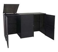 Enveloppement pour 3 poubelles HWC-E25, polyrotin 2x120l - Noir
