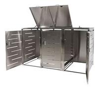 Enveloppement pour 3 poubelles MENDLER HWC-E83, 108x61x76cm acier affiné