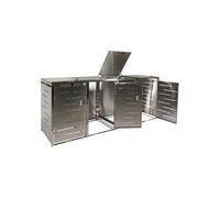 Poubelle d'extérieur et bac à déchets Mendler Enveloppement pour 4 poubelles HWC-E83, 108x61x76cm acier affiné