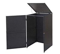 Enveloppement pour Poubelle HWC-E25, Box pour poubelles, revêtement, polyrotin 120l - Noir