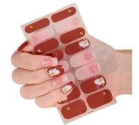 Enveloppements d ' ongles sur le thème du nouvel an chinois, autocollants résistants rayures à application rapide, 16 pièces pour les fêtes, autocollants à couverture complète