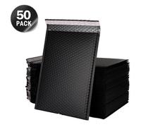 Enveloppes À Bulles Noires Doublées, Sacs Cadeaux En Polymère Pour Expédition/Emballage/Envoi, Auto-Scellables, 50 Pièces