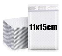 Enveloppes à bulles, Sacs enveloppes à bulles blancs auto-scellants 10/20/30/50/100 pièces(White-11x15cm,50PCS)