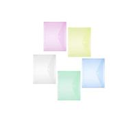 ENVELOPPES A4 VELCRO TRANSP. + PERF LATERALE 2X5 COUL ASS