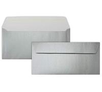 Enveloppes-argent - 110 g/m² 220 x 110 mm-très stable-adhésive-marque : nEUSER coloré de qualité dl argent