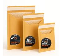 Enveloppes Bulles Expédition, Kraft, Blanc ou Mixte - Fermeture Auto - Pochettes Papier avec Protection Bulles, Pour Envois Sécurisés - Pack M - Ofituria (Kraft, 120 enveloppes)