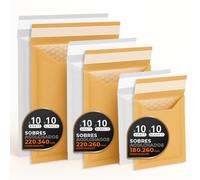 Enveloppes Bulles Expédition, Kraft, Blanc ou Mixte - Fermeture Auto - Pochettes Papier avec Protection Bulles, Pour Envois Sécurisés - Pack M - Ofituria (Kraft et Blanc, 60 enveloppes)