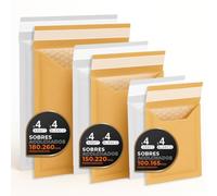 Enveloppes Bulles Expédition, Kraft, Blanc ou Mixte - Fermeture Auto - Pochettes Papier avec Protection Bulles, Pour Envois Sécurisés - Pack S - Ofituria (Kraft et Blanc, 24 enveloppes)