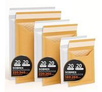 Enveloppes Bulles Expédition, Kraft, Blanc ou Mixte - Fermeture Auto - Pochettes Papier avec Protection Bulles, Pour Envois Sécurisés - Pack M - Ofituria (Kraft et Blanc, 120 enveloppes)