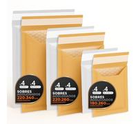 Enveloppes Bulles Expédition, Kraft, Blanc ou Mixte - Fermeture Auto - Pochettes Papier avec Protection Bulles, Pour Envois Sécurisés - Pack M - Ofituria (Kraft et Blanc, 24 enveloppes)