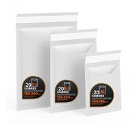 Enveloppes Bulles Expédition, Kraft, Blanc ou Mixte - Fermeture Auto - Pochettes Papier avec Protection Bulles, Pour Envois Sécurisés - Pack S - Ofituria (Blanc, 60 enveloppes)