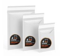 Enveloppes Bulles Expédition, Kraft, Blanc ou Mixte - Fermeture Auto - Pochettes Papier avec Protection Bulles, Pour Envois Sécurisés - Pack M - Ofituria (Blanc, 12 enveloppes)