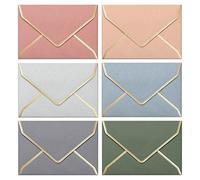Enveloppes C6 - Lot de 30 Enveloppes A6 avec Liseré Doré, 114 x 162 mm, Couleurs Morandi Élégantes, Idéales pour Mariages, Anniversaires, Faire-Part et Cartes de Remerciement