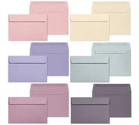 Enveloppes C6 - Lot de 48 Enveloppes A6 Colorées, 114 x 162 mm, 6 Couleurs Sombres et Douces, Idéales pour Mariages, Anniversaires, Cartes de Remerciement et Faire-Part Élégants
